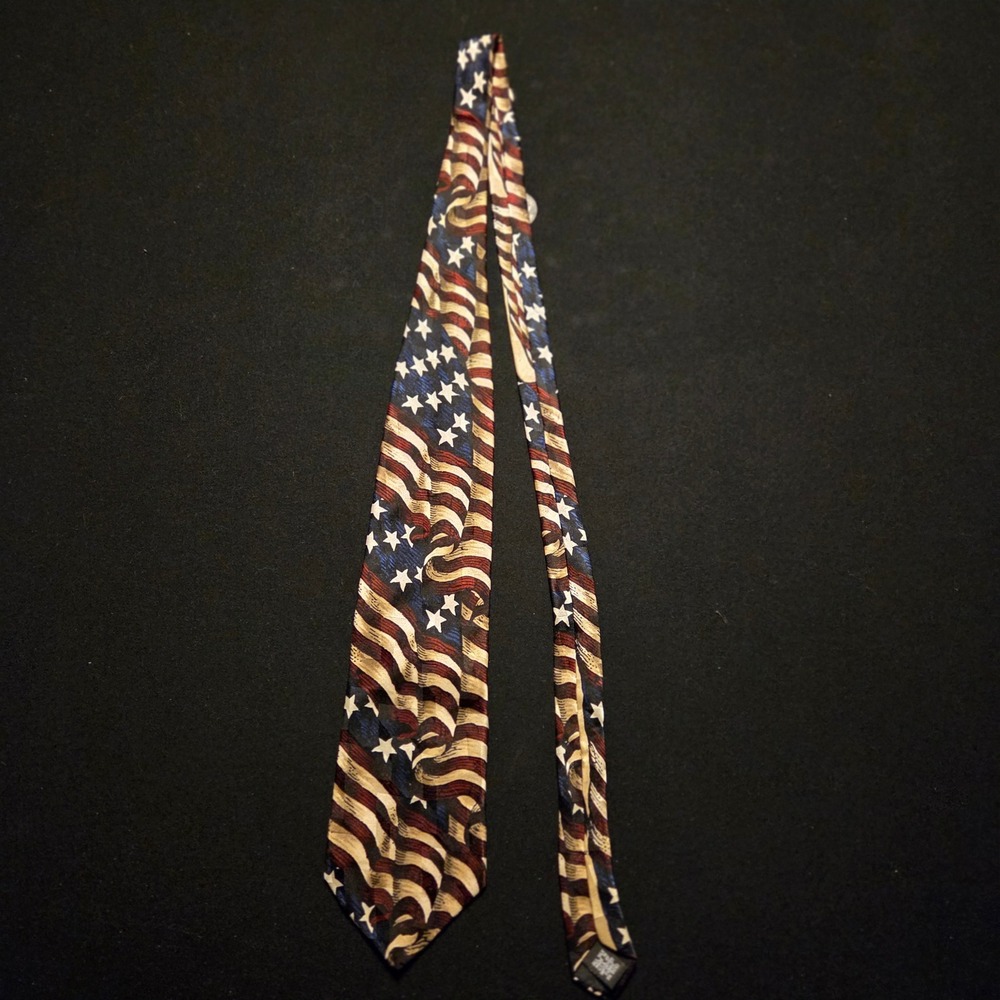 Tango by Max Raab Mens Silk Americana Flag Tie